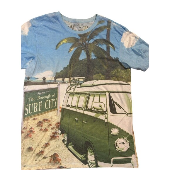 Ex Xtreme T Shirt VW style Bus Surf City Beach crabs summer XL light weight soft - Picture 3 of 10